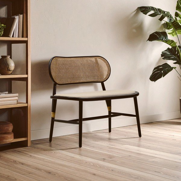Natúr színű párnázott pad Cebu – Premier Housewares-image-1