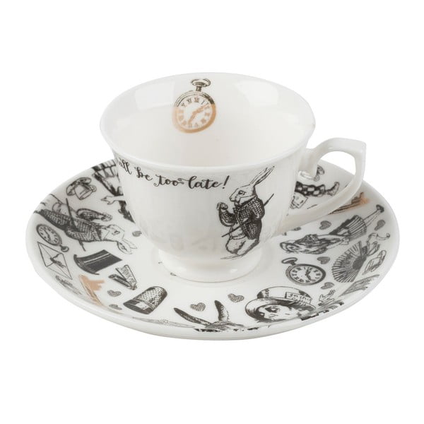 Alice in Wonderland porcelán csésze csészealjjal, 100 ml - Creative Tops