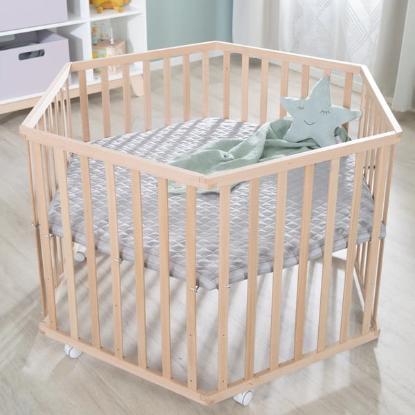 Natúr színű bükkfa járóka 119x104 cm – Roba-image-1