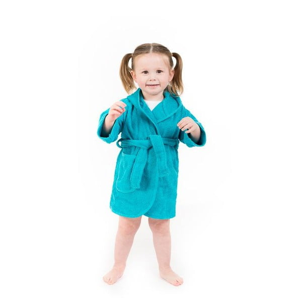 Kék pamut gyerek fürdőköpeny 1-2 éves korig – Tiseco Home Studio-image-2