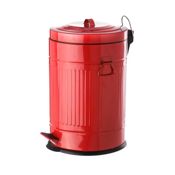 Piros pedálos fém hulladékgyűjtő, 20 l - Casa Selección