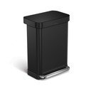 Matt fekete acél pedálos szemetes 55 l – simplehuman