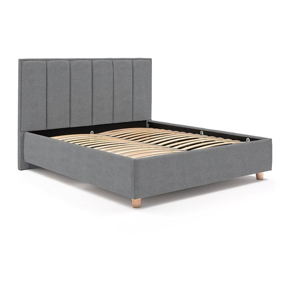 Wega kékesszürke kétszemélyes ágy ágyráccsal és tárolóhellyel, 180 x 200 cm - AzAlvásért-image-2