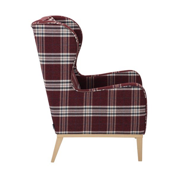 Angelo piros kockás füles fotel - Max Winzer-image-3