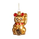 Üveg kézzel készített karácsonyfadísz 11 cm Lucky Cat – Sass & Belle