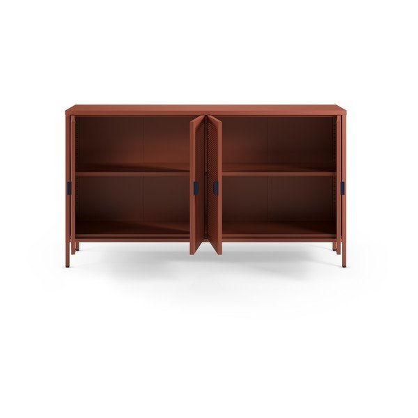 Terrakotta színű fém szekrény 160x90x40 cm Sayla – Marckeric-image-1