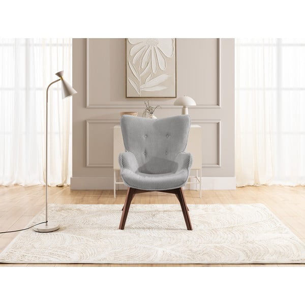 Szürke kordbársony fotel Niko – Ropez-image-1