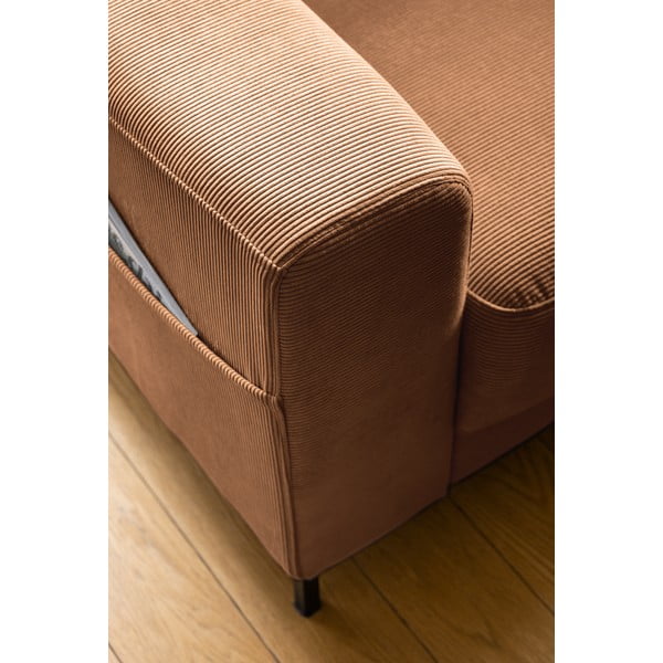 Narancssárgásbarna kordbársony fotel Lofty Lilly – Miuform-image-4