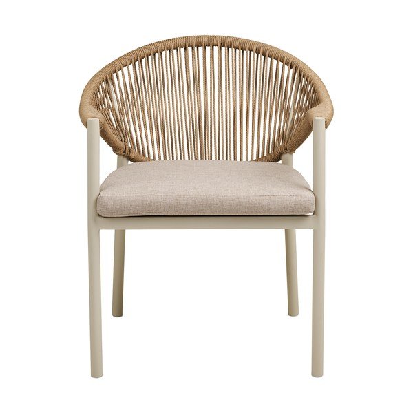 Bézs fém-párnázott kerti szék Abela – House Nordic-image-2