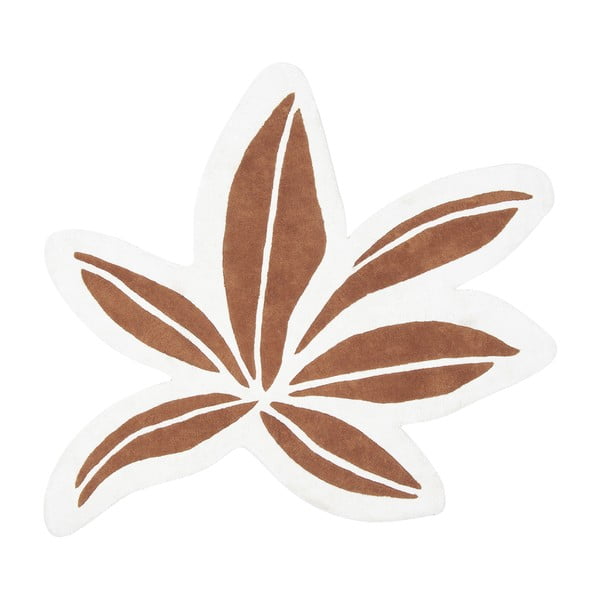 Barna gyerek szőnyeg 140x120 cm Tropical Leaf – Lilipinso