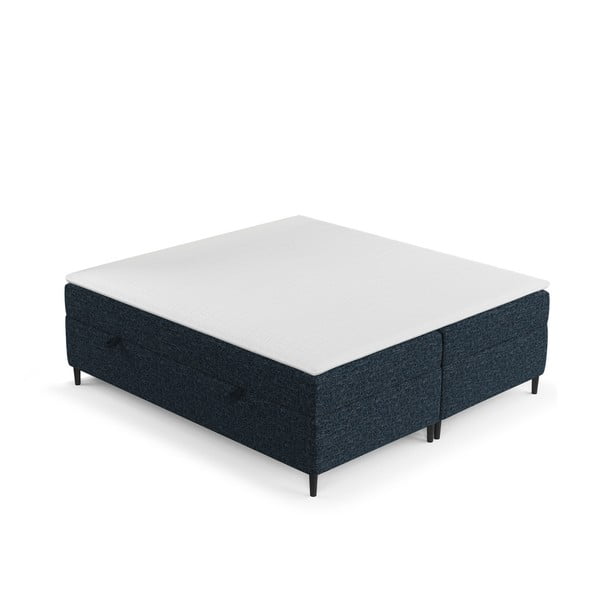 Sötétkék ágyneműtartós boxspring ágy 140x200 cm Araya – Maison de Rêve