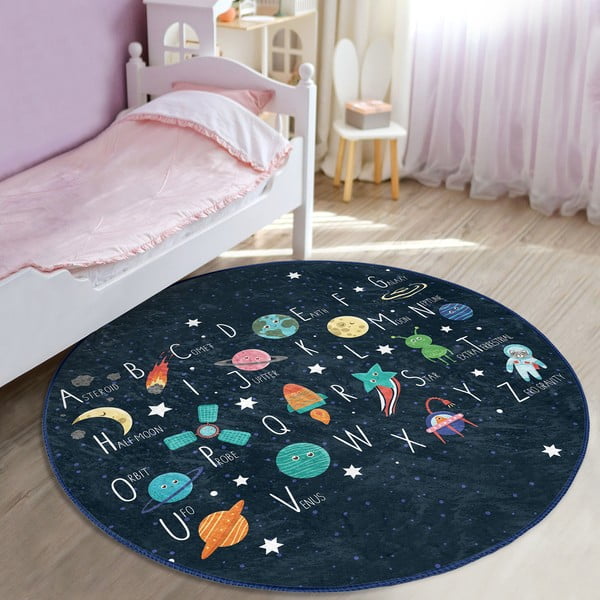 Sötétkék gyerek szőnyeg ø 100 cm Comfort – Mila Home-image-4