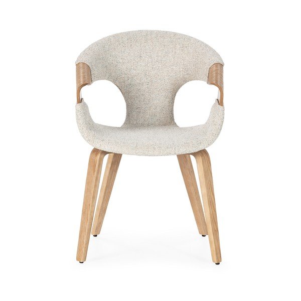 Bézs kárpitozott karfás étkezőfotel szett 2 db-os Elif – MOME-image-2