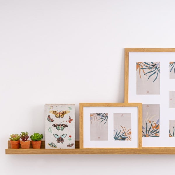 Natúr színű fali polc tölgyfa dekorral, képekhez  80 cm – Casa Selección-image-1