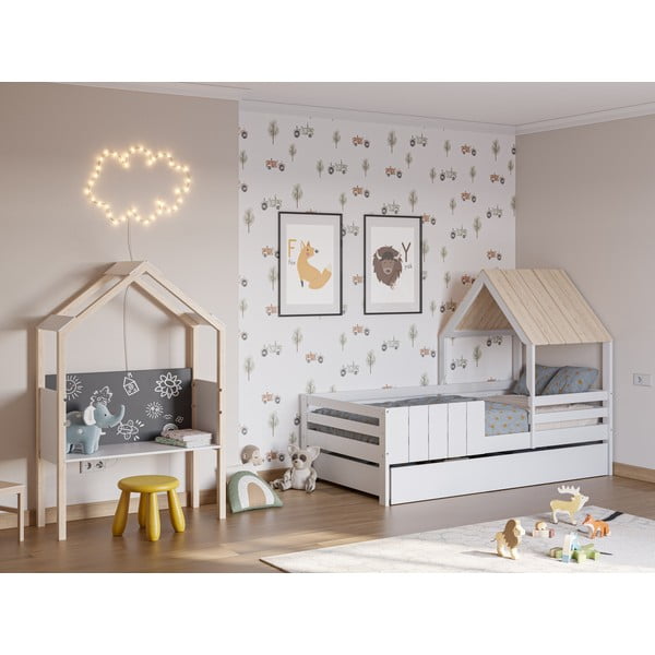 Fehér gyerekágy alatti fiók 90x190 cm Valka – Marckeric-image-1