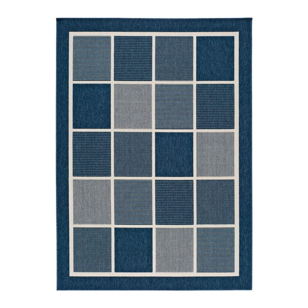 Nicol Squares kék kültéri szőnyeg, 140 x 200 cm - Universal