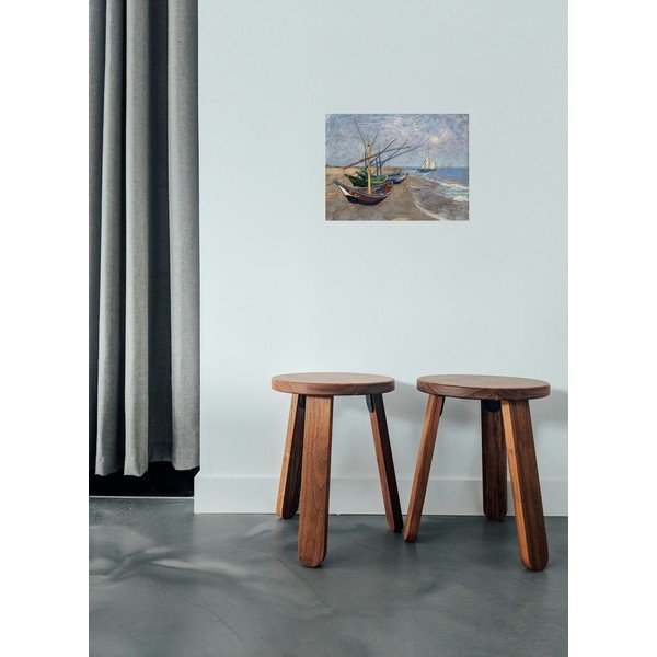 Vincent van Gogh - Fishing Boats on the Beach at Les Saintes-Maries-de la Mer festményének másolata, 40 x 30 cm-image-1