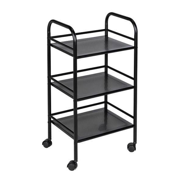 Fekete fém gurulós polcos állvány 41x75 cm – Wenko-image-2