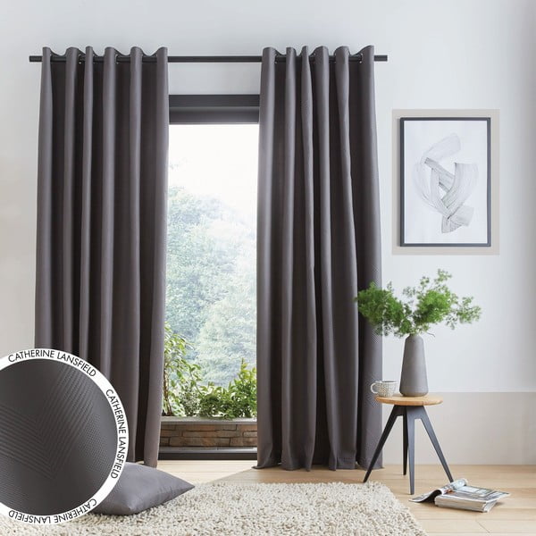 Szürke függöny készlet 2 db-os 229x168 cm Pinsonic - Catherine Lansfield-image-4