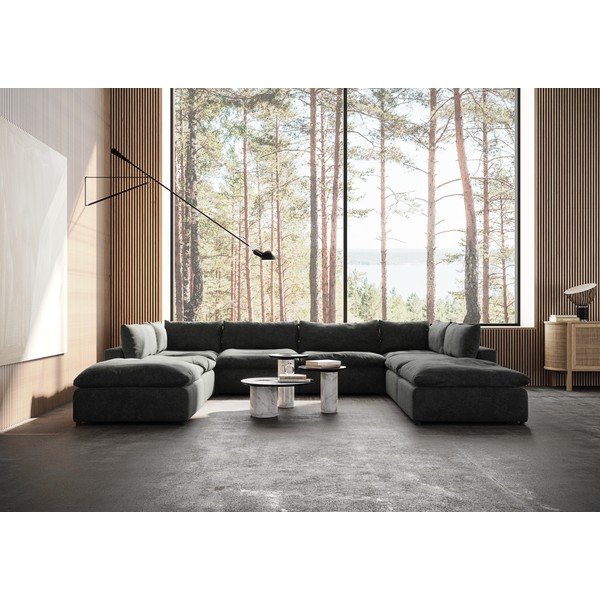 Sötétszürke sarokkanapé (U alakú) Moonlight – Furninova -image-1