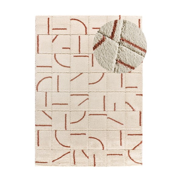 Téglavörös-krémszínű szőnyeg 160x230 cm Brenda – Universal