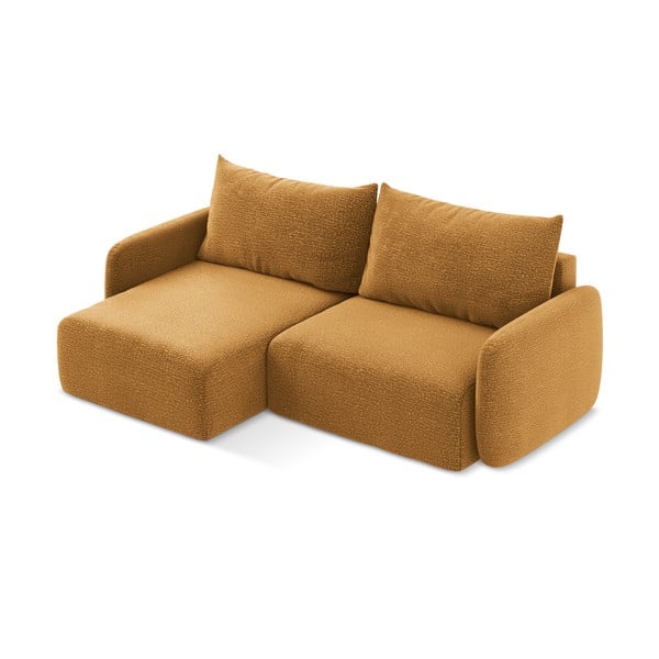 Narancssárga kinyitható-tárolóhelyes sarokkanapé (bal oldali) Kalena – Makamii-image-4