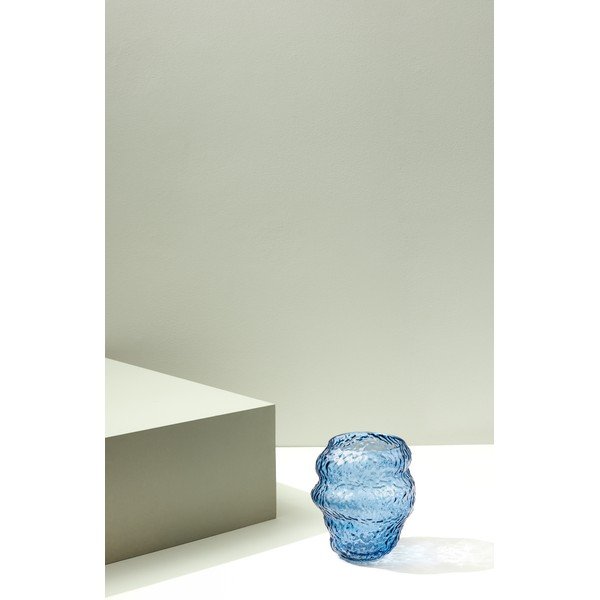 Világoskék üveg kézzel készített váza (magasság 18 cm) Aurora – Hübsch-image-3