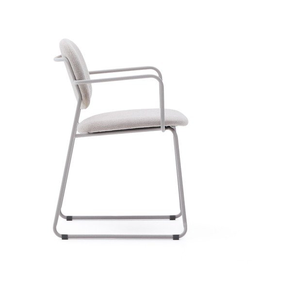 Bézs fém karfás étkezőszék Meli – Kave Home-image-3