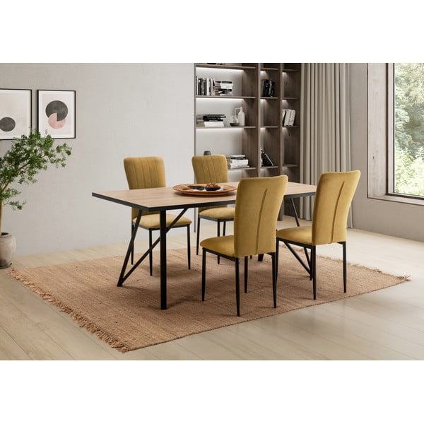 Mustársárga étkezőszék szett 4 db-os Holly – Marckeric-image-1