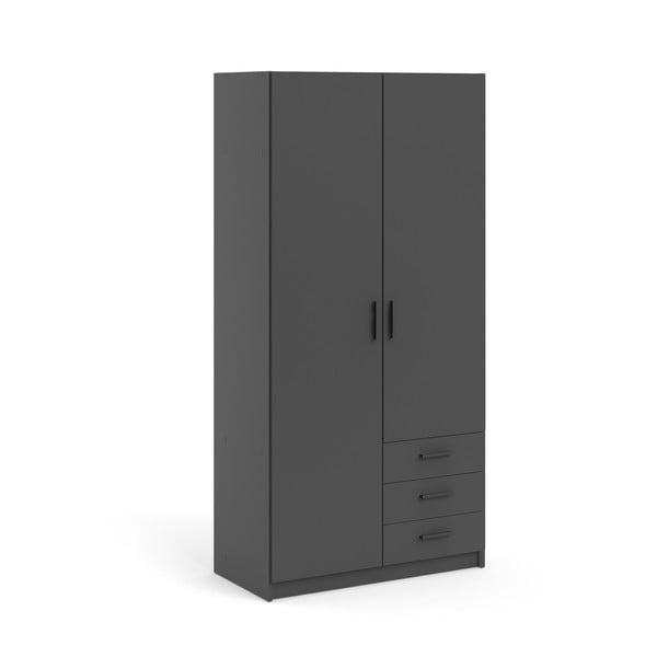 Sötétszürke ruhásszekrény 99x200 cm Sprint – Tvilum-image-3