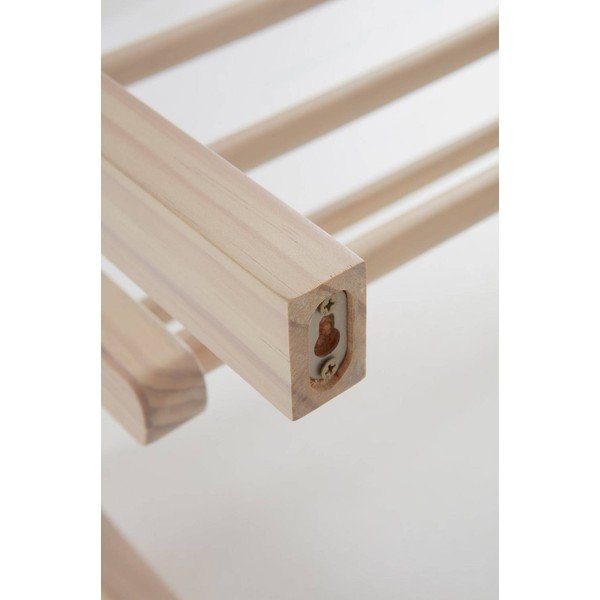 Világos natúr színű borovi fenyő fali fogas polccal 70 cm Eddison – Jotex-image-3