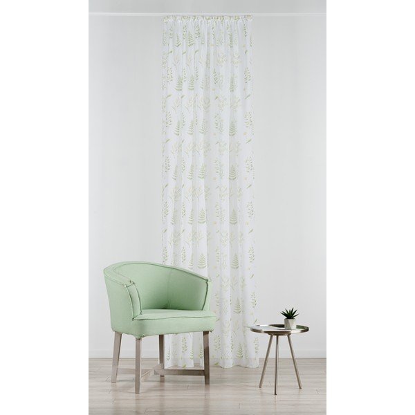 Fehér-zöld fényáteresztő függöny 140x245 cm Caledonia – Mendola Fabrics-image-1