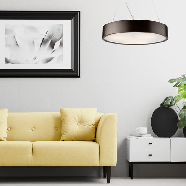 Sötétbarna függőlámpa üveg búrával ø 47 cm Eveline – LAMKUR-image-1