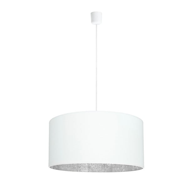 MIKA fehér mennyezeti lámpa ezüstszínű részletekkel, Ø 50 cm - Sotto Luce