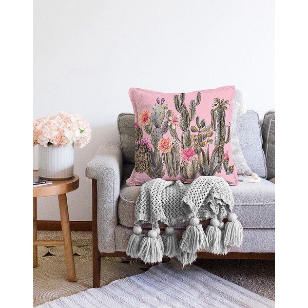 Blooming Cactus rózsaszín pamut keverék párnahuzat, 55 x 55 cm - Minimalist Cushion Covers-image-2