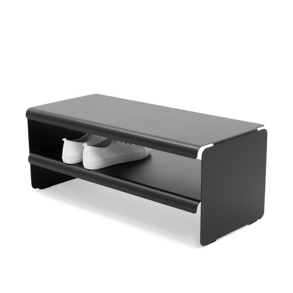 Fekete acél cipőtartó 71,5x28x31 cm Linea – Spinder Design-image-4