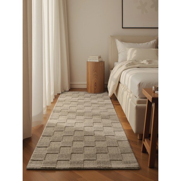 Bézs kézi szövésű gyapjú futószőnyeg 80x200 cm Scala – Villeroy&Boch-image-1