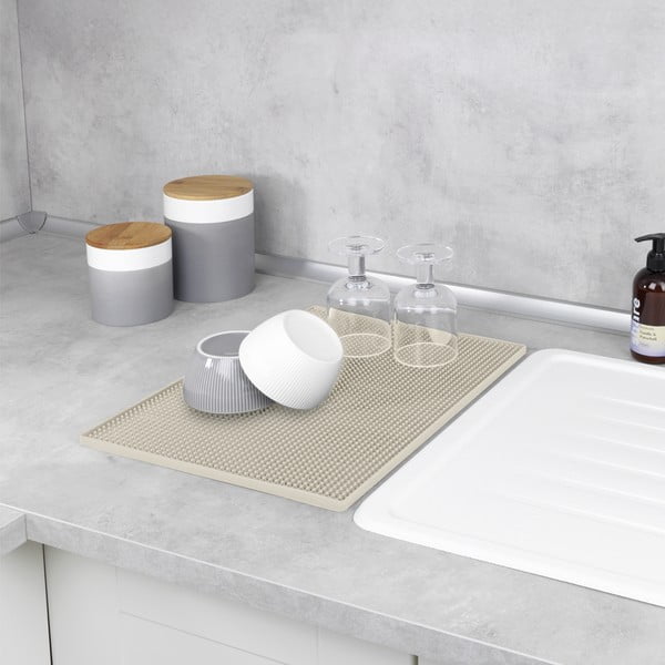 Bézs gumi edénycsepegtető alátét 40x30 cm Maxi – Wenko-image-2