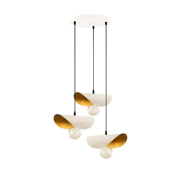 Fehér-aranyszínű függőlámpa fém búrával Sivani – Opviq lights