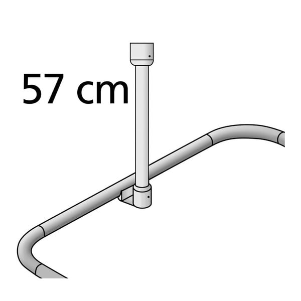 Fehér mennyezeti zuhanyfüggöny rúd, 57 cm - Wenko-image-1