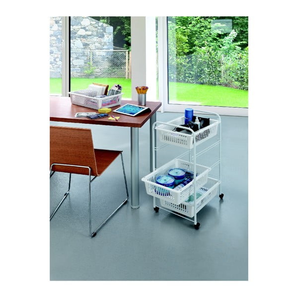 India gurulós tároló állvány 4 kosárral, hosszúság 35 cm - Metaltex-image-4