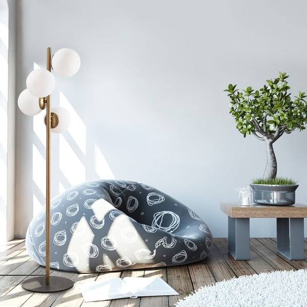 Fekete-aranyszínű állólámpa üveg búrával (magasság 130 cm) Faze – Opviq lights-image-1