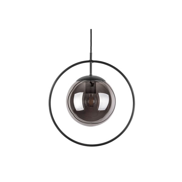Round szürke-fekete kerek függőlámpa, magassága 38 cm - Leitmotiv