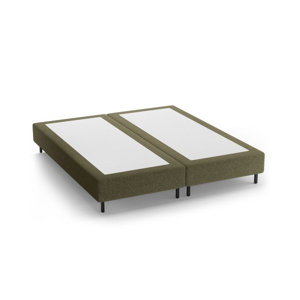 Zöld kárpitozott franciaágy ágytámla nélkül 160x200 cm Whale – Micadoni 