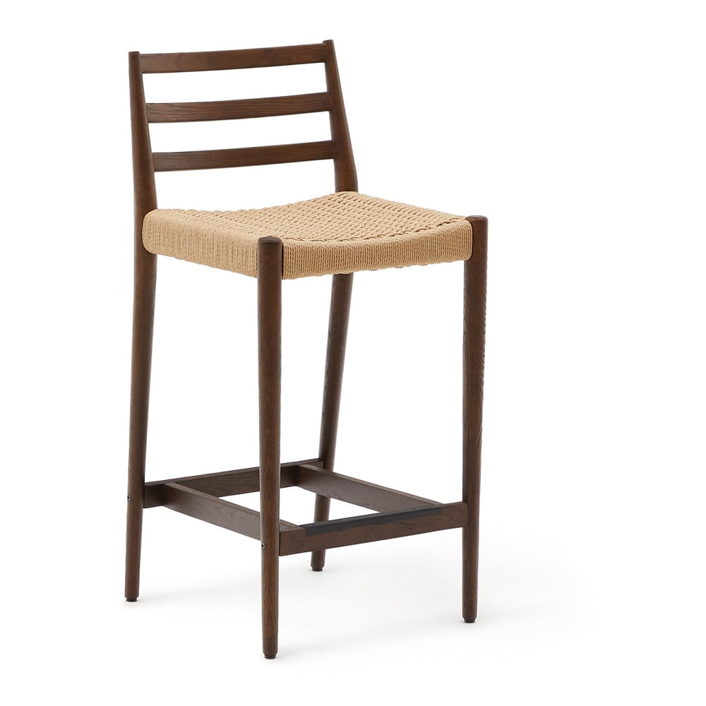 Barna-natúr színű tölgyfa bárszék (ülésmagasság 70 cm) Analy  Kave Home