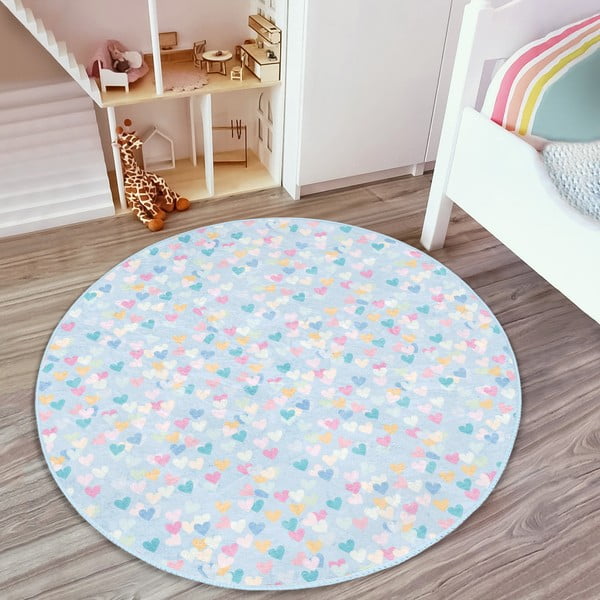 Világoskék gyerek szőnyeg ø 80 cm Comfort – Mila Home-image-2