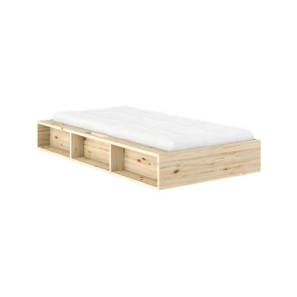 Világos natúr színű borovi fenyő egyszemélyes ágy ágytámla nélkül ágyráccsal 90x200 cm Ziggy – Karup-image-1