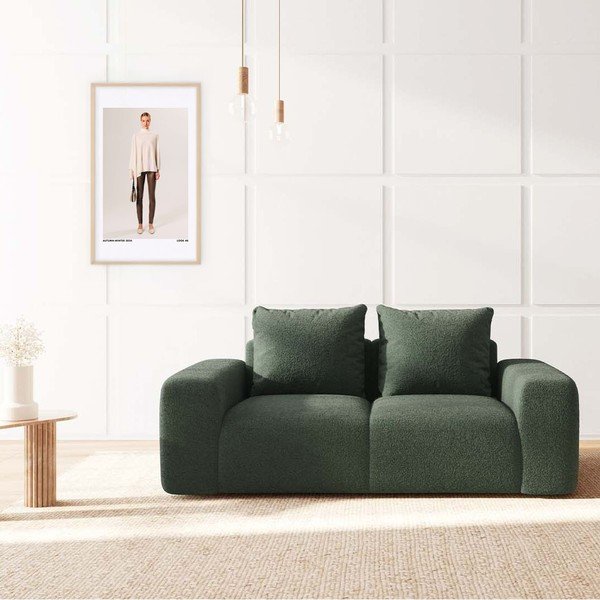 Zöld buklé kanapé 212 cm Monce – Rodier-image-1