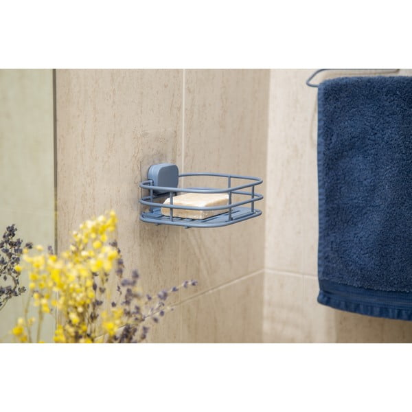 Világoskék öntapadós fém szappantartó Grena – Compactor-image-1