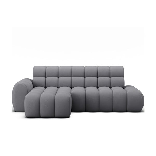 Szürke kinyitható sarokkanapé (bal oldali-heverő résszel) Ceedro – ELTAP